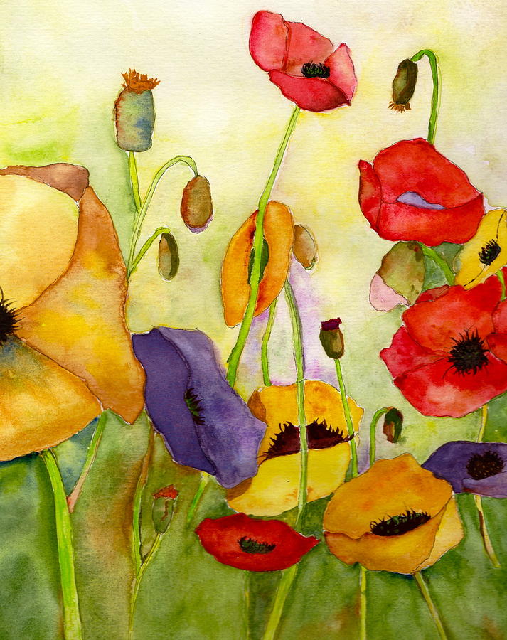 Poppin Poppies 1 Painting by Teresa Tilley