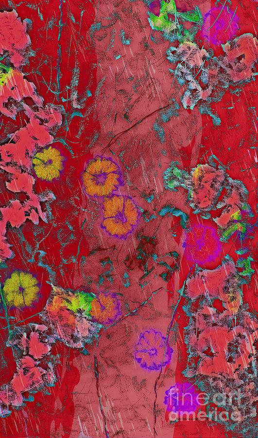 Poppy Abstract in Red Painting by Barbara A Griffin