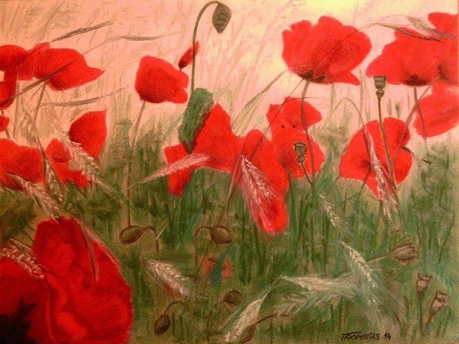 Poppy Pastel by Aniko Trombitasne Varju - Fine Art America