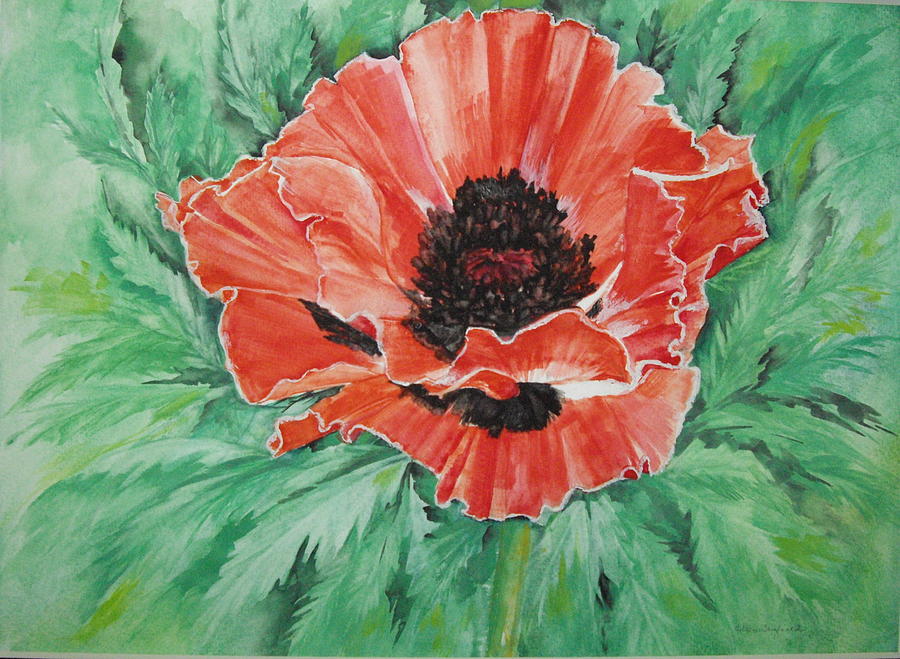 Poppy Painting by Ellen Canfield