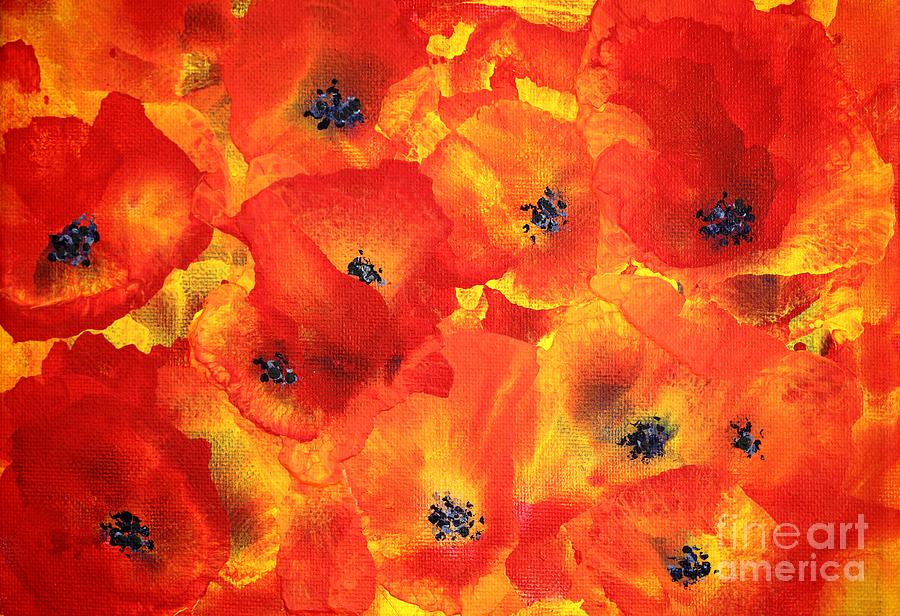 Poppy Explosion Painting by Pattie Calfy