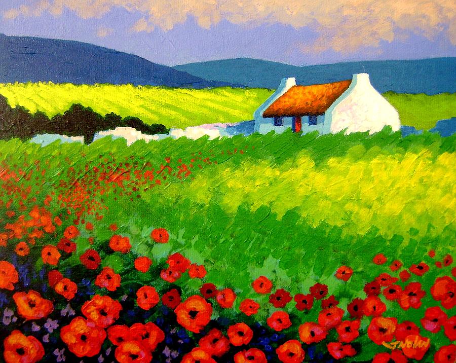 Ireland Painting - Poppy Field - Ireland by John  Nolan