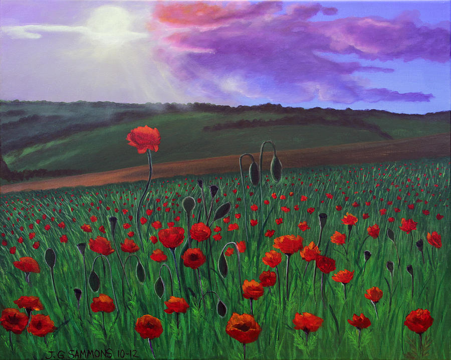 Poppy Field Painting by Janet Greer Sammons