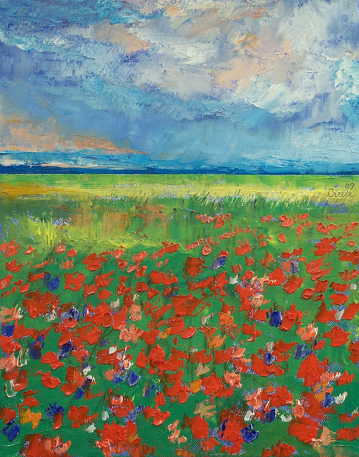 Poppy Field Painting by Michael Creese