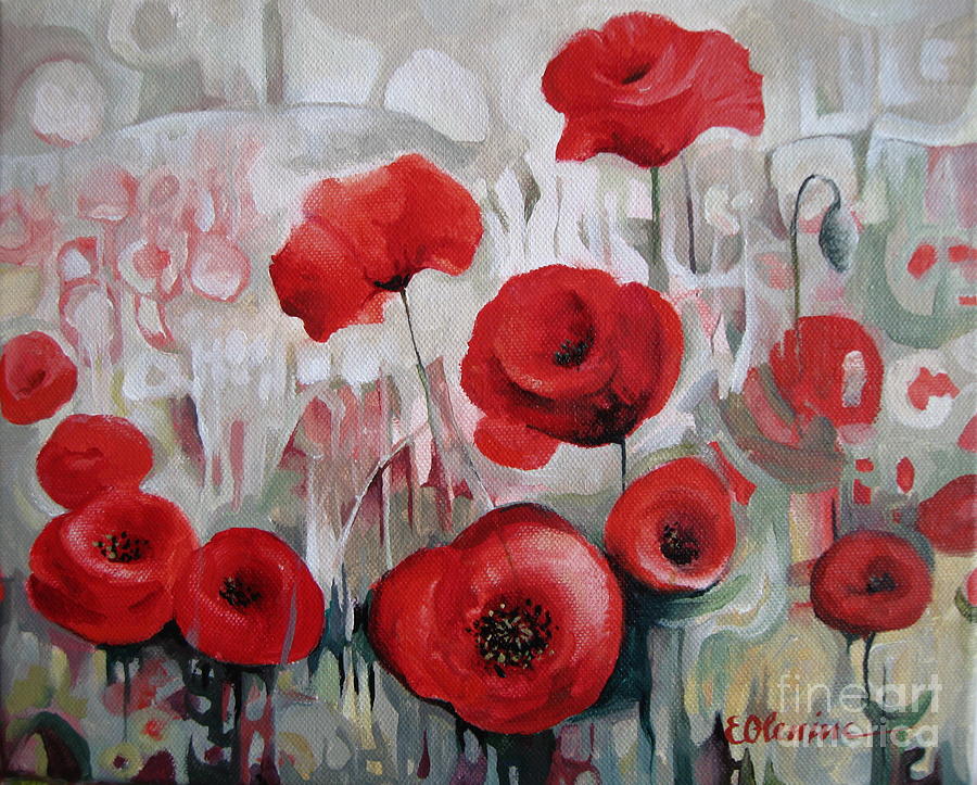 Poppy flowers Painting by Elena Oleniuc