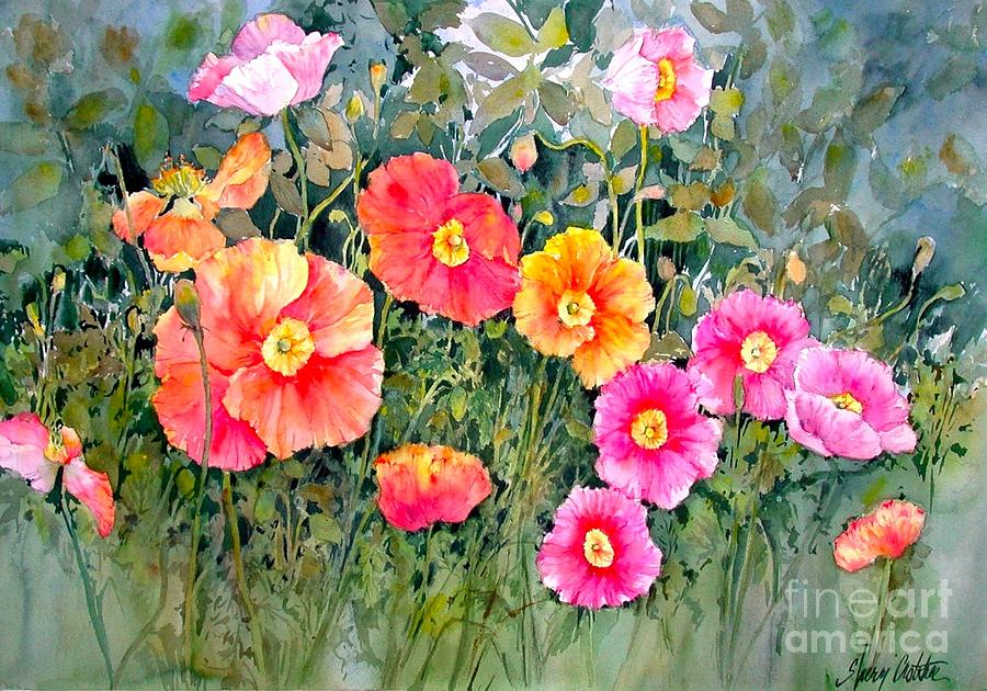 Poppy Garden Painting by Sherri Crabtree