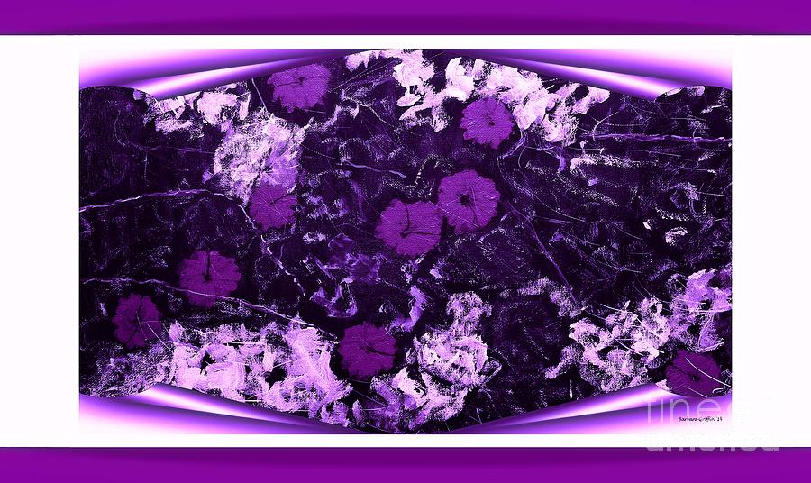 Poppy Jasper Stone Painting with Purple Borders Painting by Barbara A Griffin