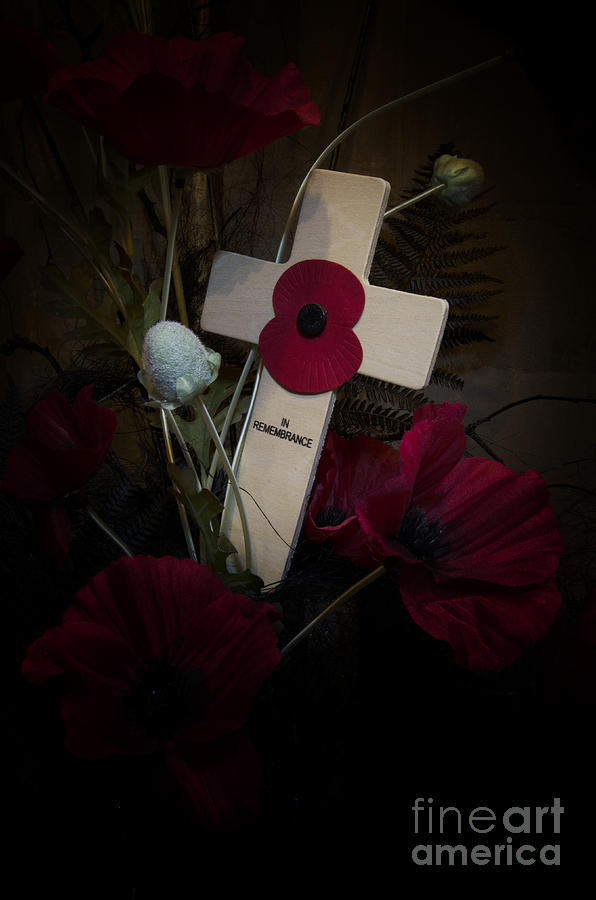 Poppy on the cross Photograph by Steev Stamford