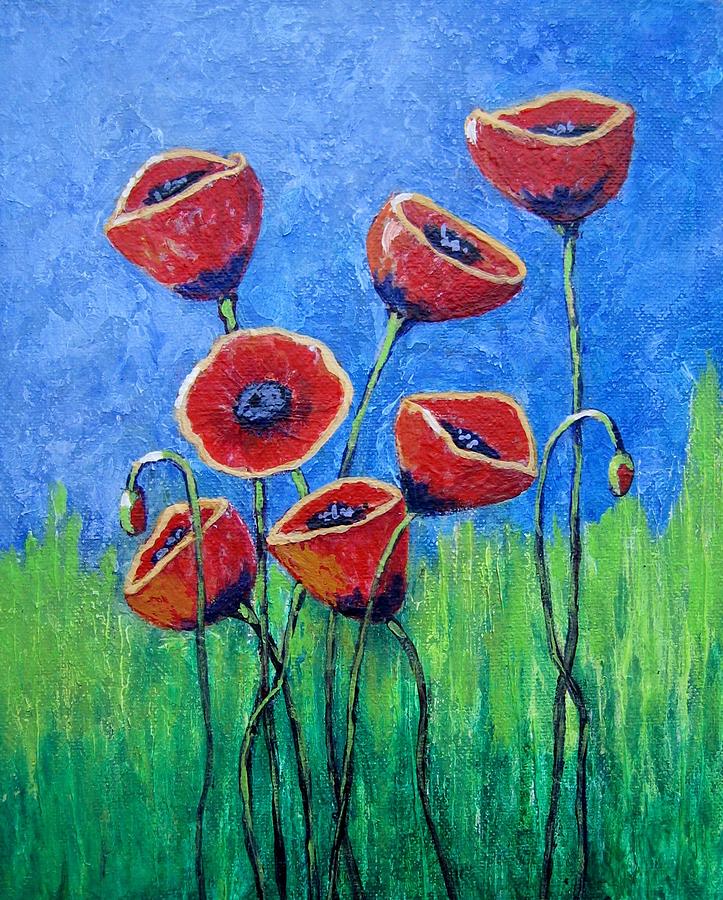 Poppy Party Painting by Suzanne Theis