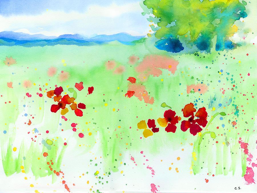 Poppy Passion Painting by C Sitton