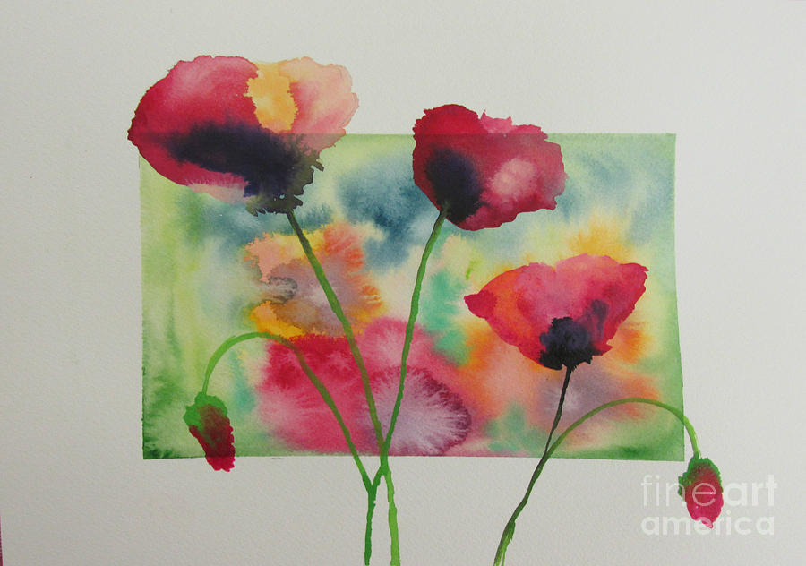 Poppy Passion No. 1 Painting by Janet Cruickshank