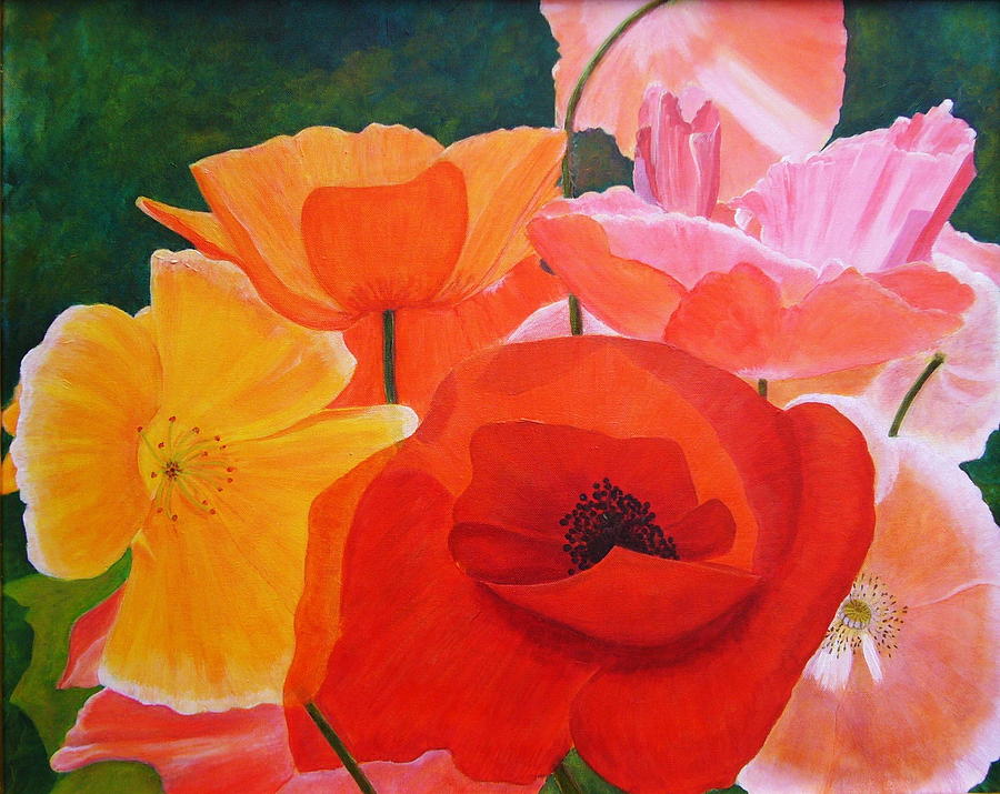 Poppy Splendor Painting by Lynda Evans