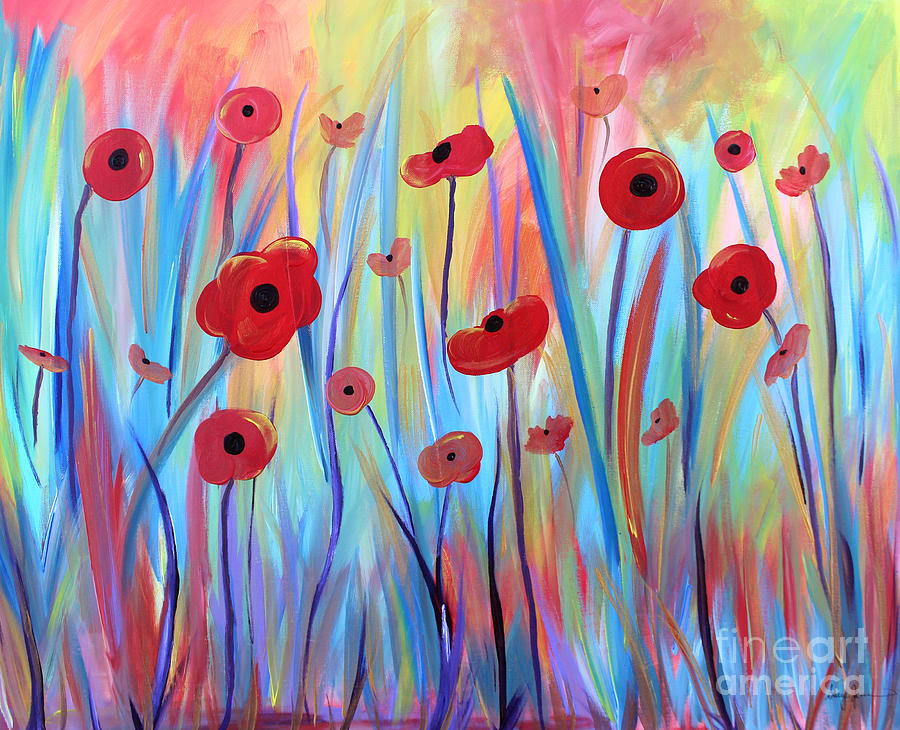 Poppy Symphony Painting by Stacey Zimmerman