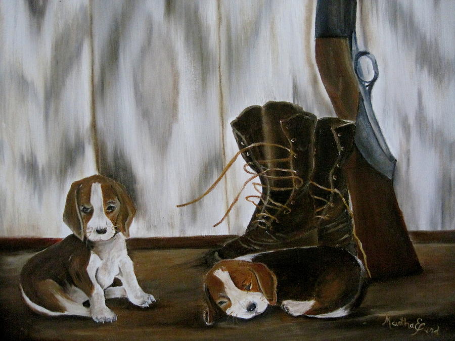 Beagle Painting - Pops Pups by Martha Efurd