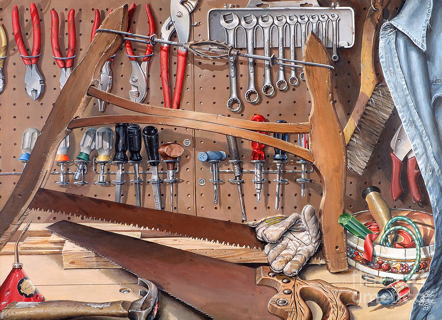 Pops Work Bench Painting by Bob  George
