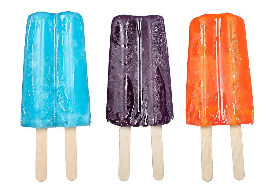 Ice Cream Photograph - Popsicles isolated on white by Joe Belanger
