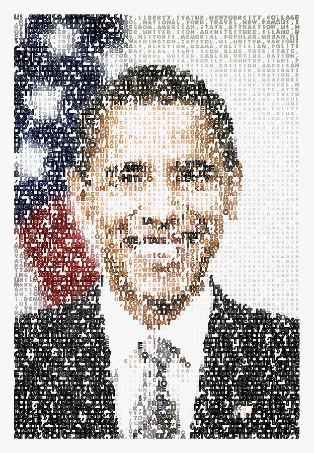 Popular President Obama Typography Portrait Painting by Celestial Images