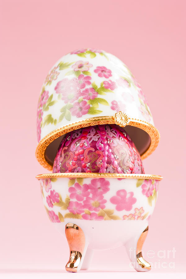 Easter Photograph - Porcelain egg decoration by Mythja Photography