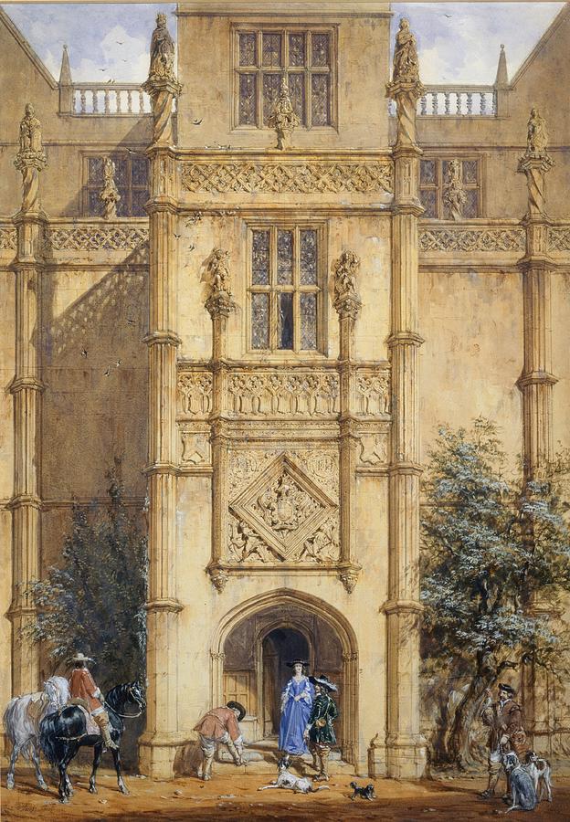 Architecture Painting - Porch At Montacute, 1842 by John Nash