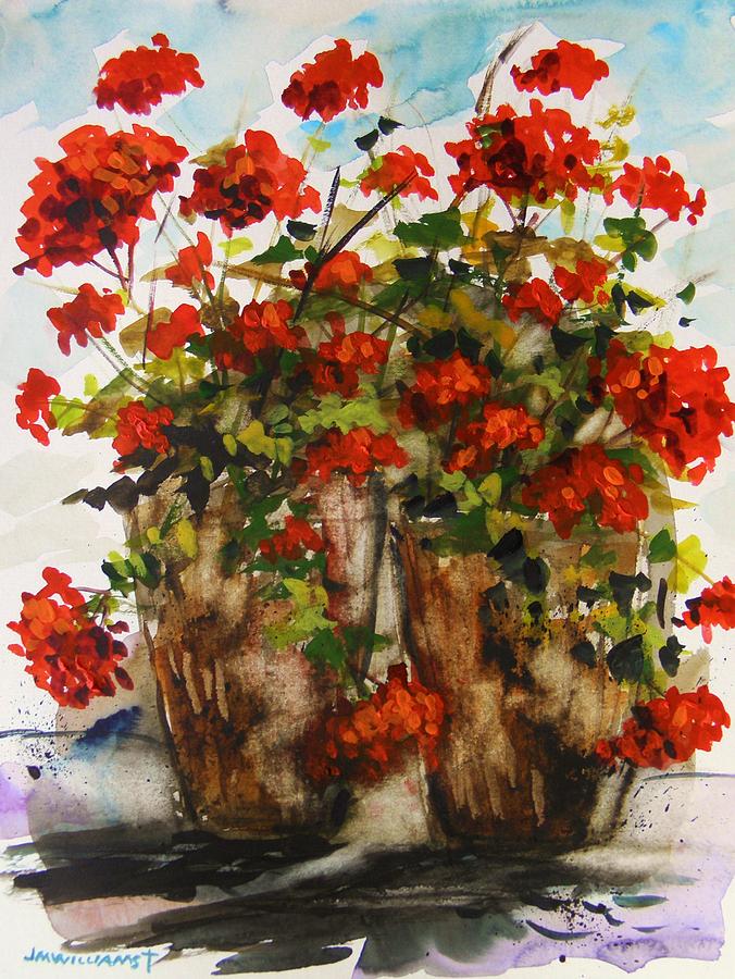 Porch Geraniums Painting by John Williams