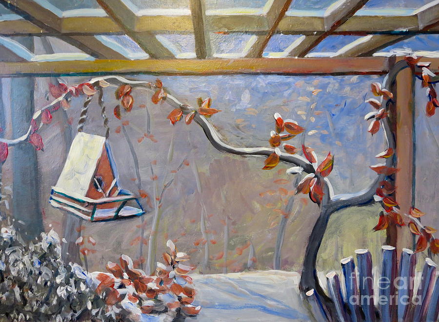 Porch In Winter Painting by Gretchen Allen