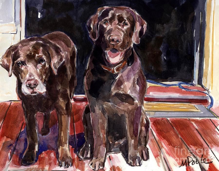 Dog Painting - Porch Light by Molly Poole