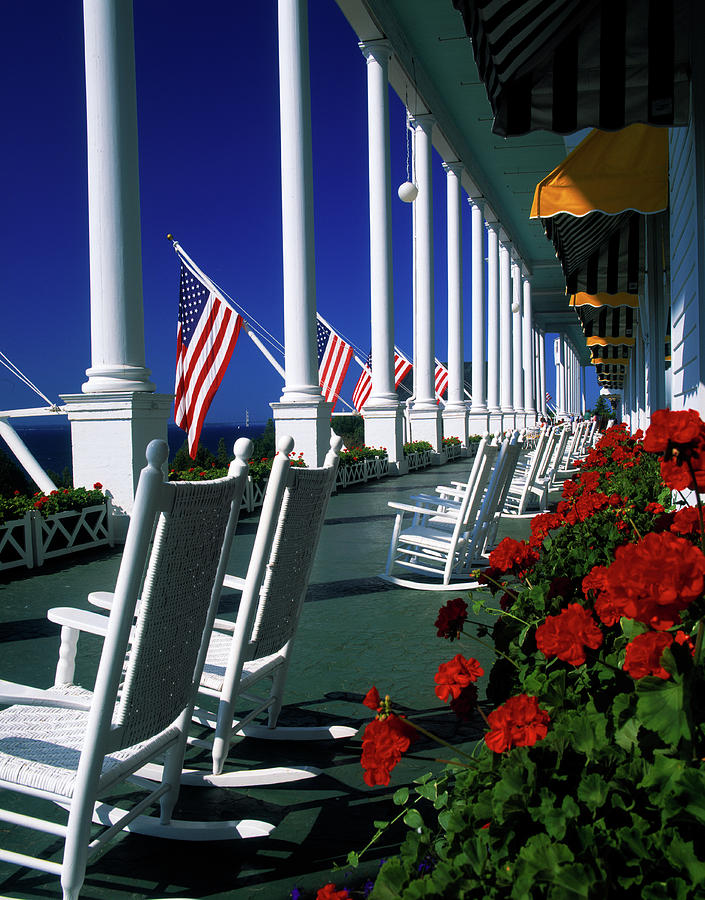 Architecture Photograph - Porch Of The Grand Hotel, Mackinac by Panoramic Images