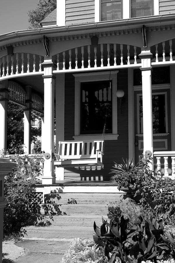 Porch Swing in Black and White Photograph by Ann Powell