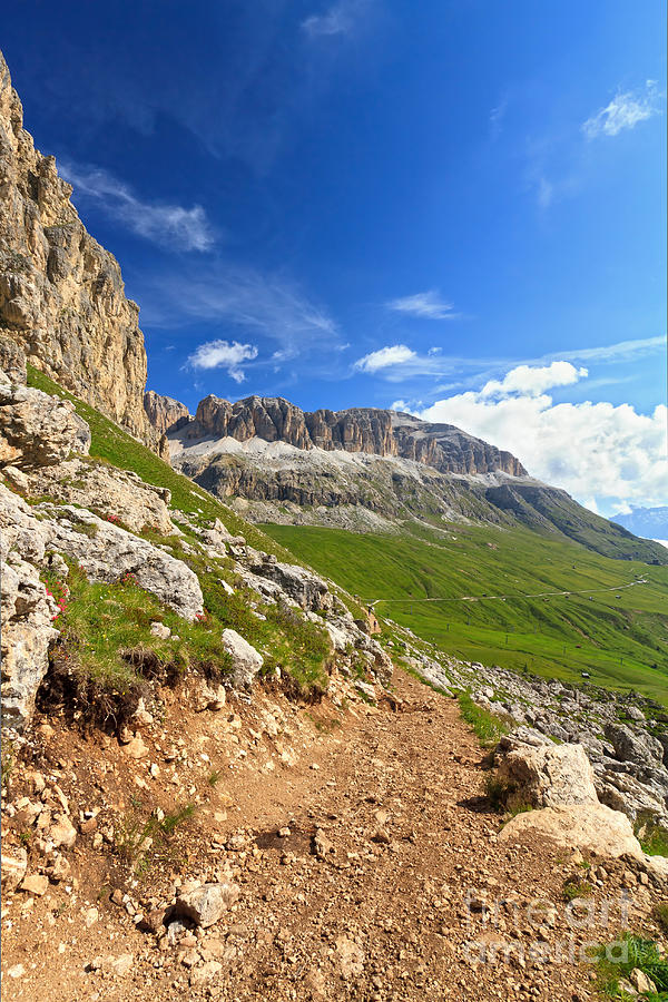 Pordoi pass and Sella mountain Photograph by Antonio Scarpi