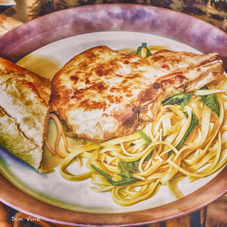 Pork Chop Noodles and French Bread Photograph by Don Vine