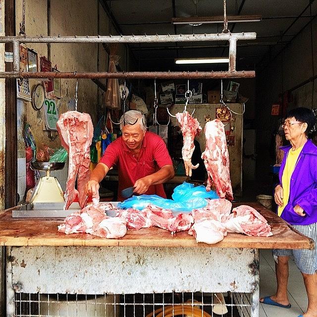 Georgetown University Photograph - Pork Shop, Chow Rasta Market, George by David  Hagerman