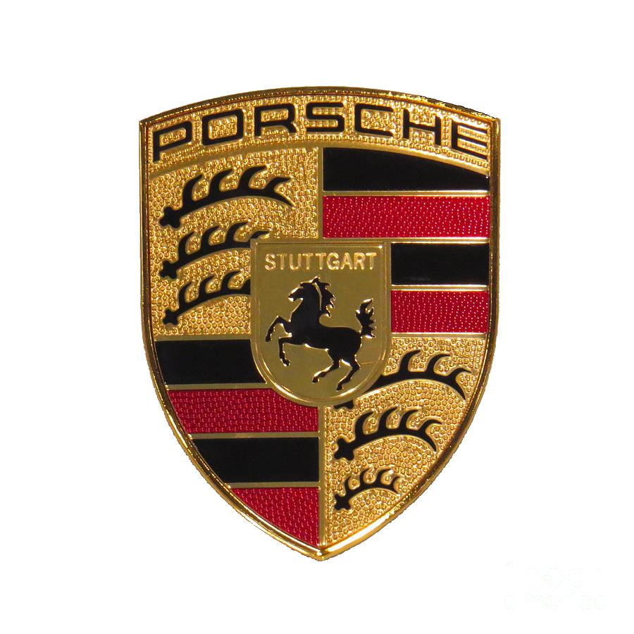 Porsche - Emblem White Photograph by Scott Cameron