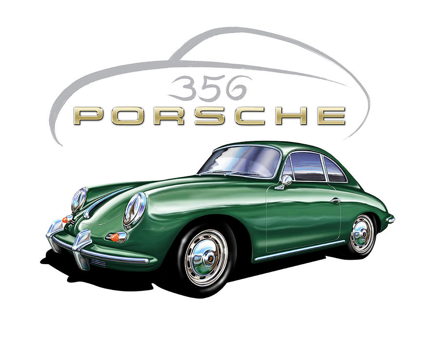 Porsche 356 Coupe Green  Painting by David Kyte