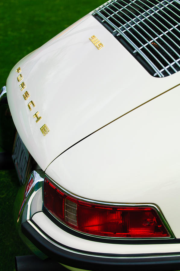 Car Photograph - 1967 Porsche 911S Taillight Emblem by Jill Reger