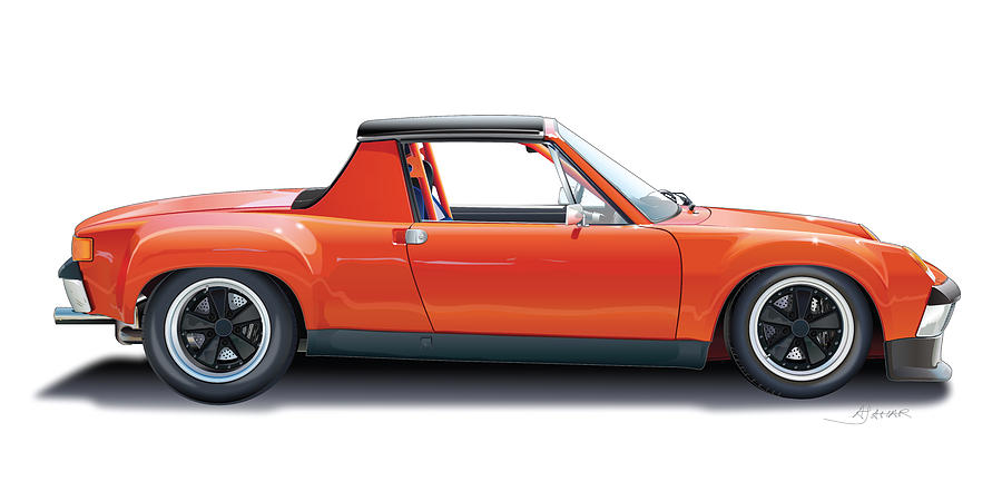 Porsche 914-6 GT Illustration Digital Art by Alain Jamar