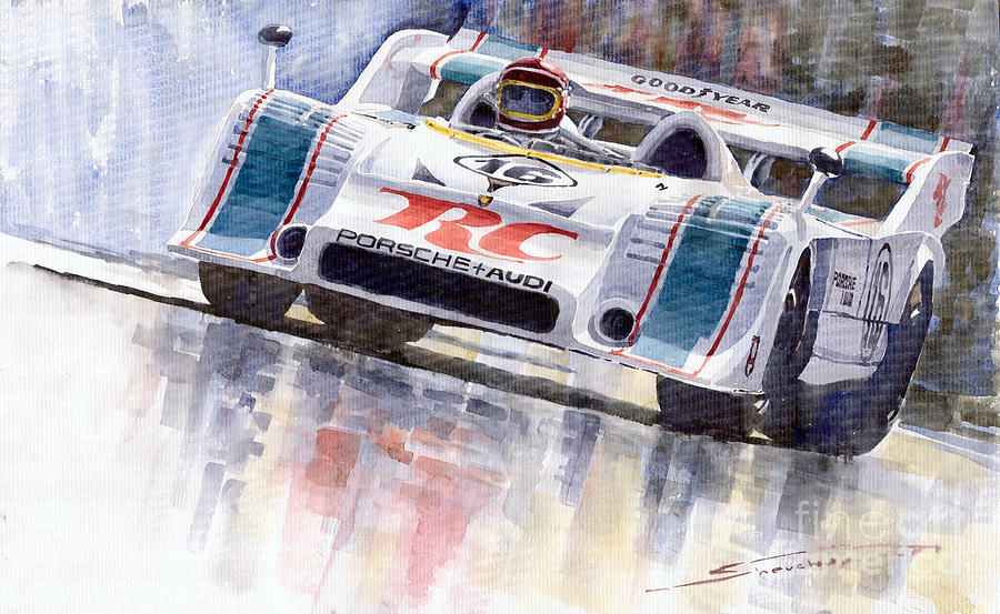 Transportation Painting - 1972-1973 Porsche 917 10 RC Cola Team Follmer by Yuriy Shevchuk