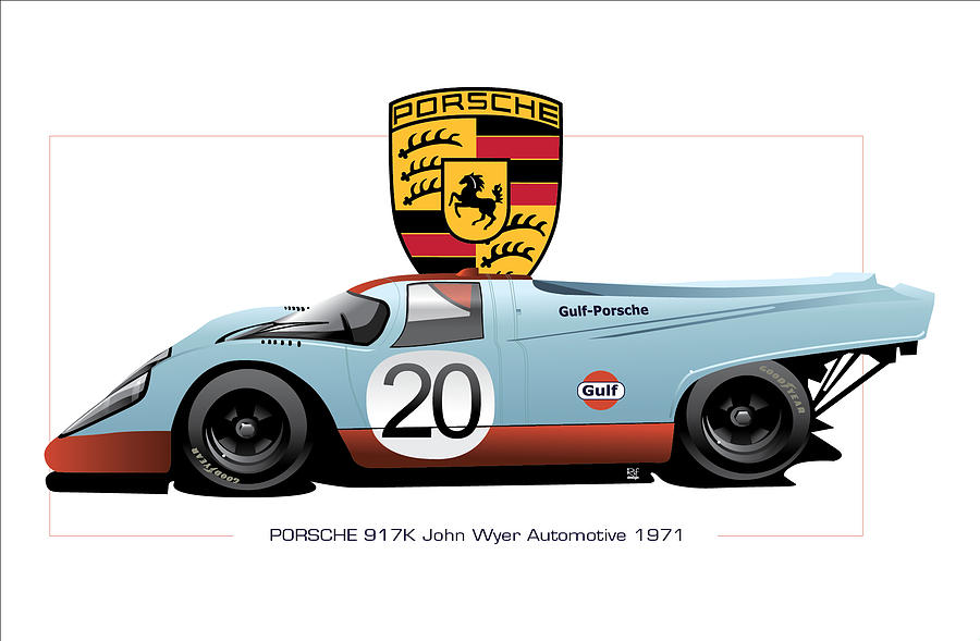 Porsche 917 Digital Art - Porsche 917 K by Ron Riffle