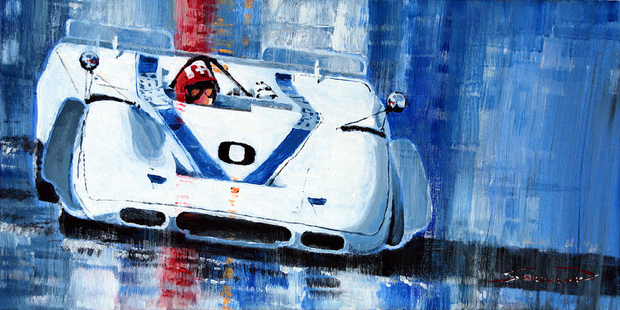 Transportation Painting - Porsche 917 PA J.Siffert Laguna seca CanAm 1969 by Yuriy Shevchuk