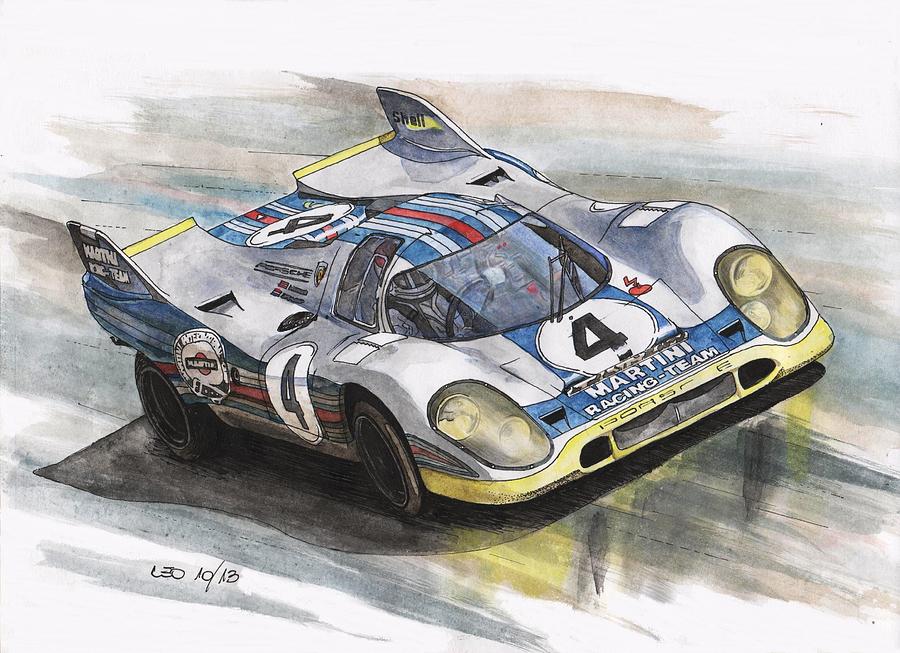 Porsche Drawing - Porsche 917K by Leonardo Baigorria.
