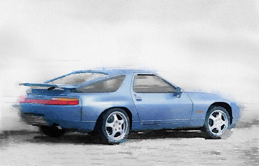 Porsche 928 Painting - Porsche 928 Watercolor by Naxart Studio