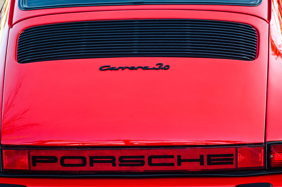 Porsche Carrera 3.0 Taillight Emblem -0024c Photograph by Jill Reger