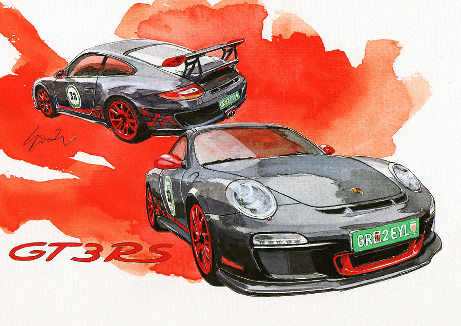 Porsche GT3 RS Painting by Yoshiharu Miyakawa