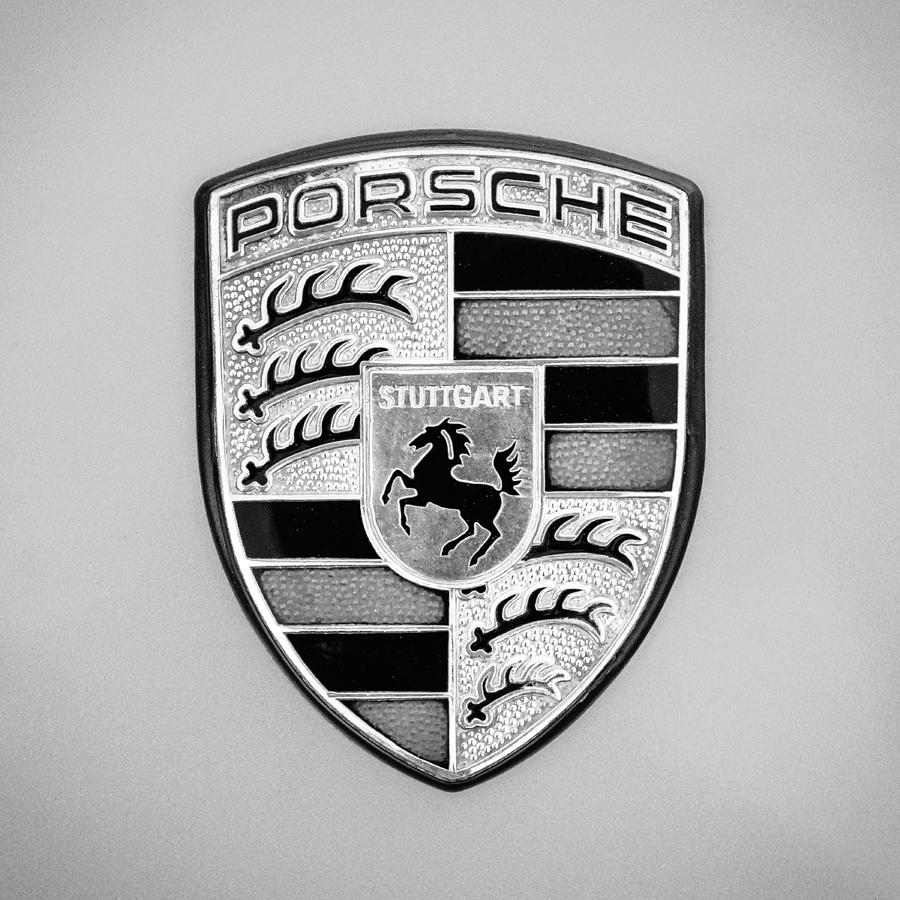 Porsche Hood Emblem -0062bw55 Photograph by Jill Reger - Fine Art America