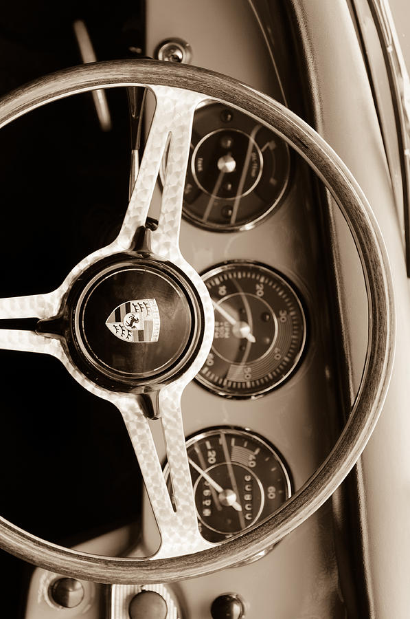 Custom Photograph - Porsche Sepia Iphone 3 by Jill Reger