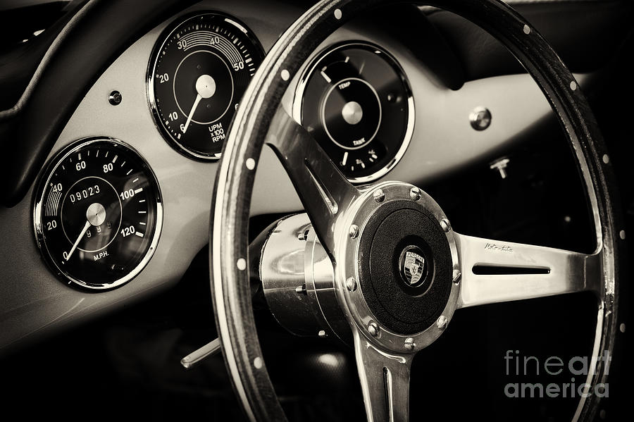 Black And White Photograph - Porsche Speedster by Tim Gainey