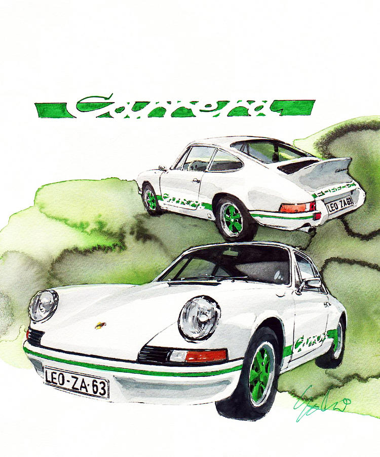 Porsche sport car Painting by Yoshiharu Miyakawa - Fine Art America