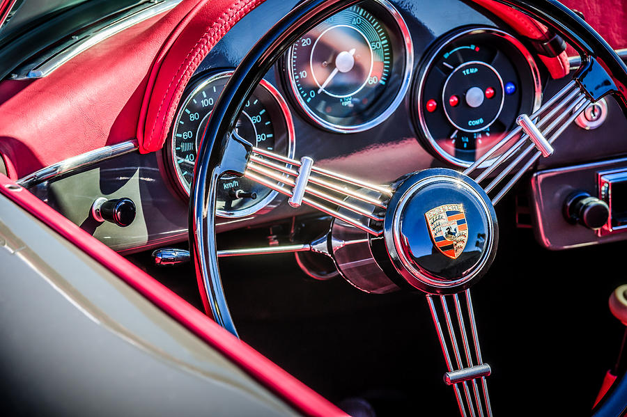 Porsche Steering Wheel Emblem -2043c Photograph by Jill Reger