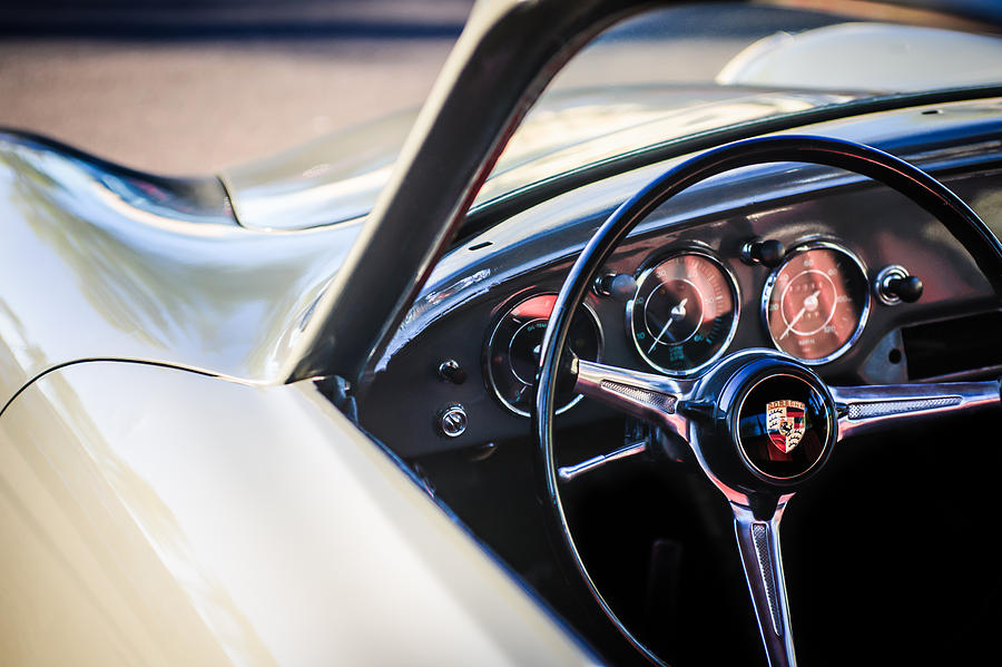 Porsche Super 90 Steering Wheel Emblem -0422c Photograph by Jill Reger