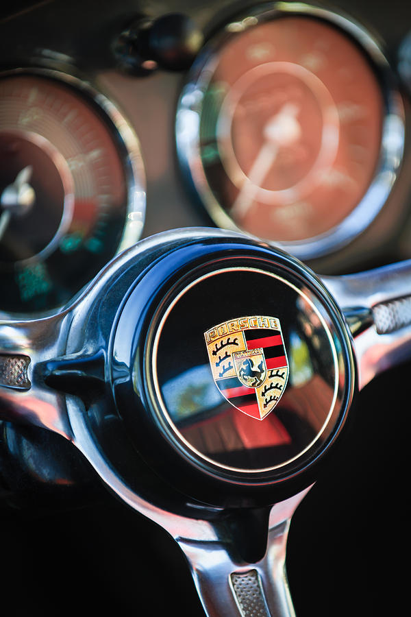 Porsche Super 90 Steering Wheel Emblem -1548c Photograph by Jill Reger