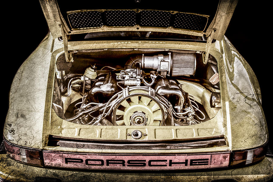 Transportation Photograph - Porsche Taillight Emblem - Engine -0003ac by Jill Reger